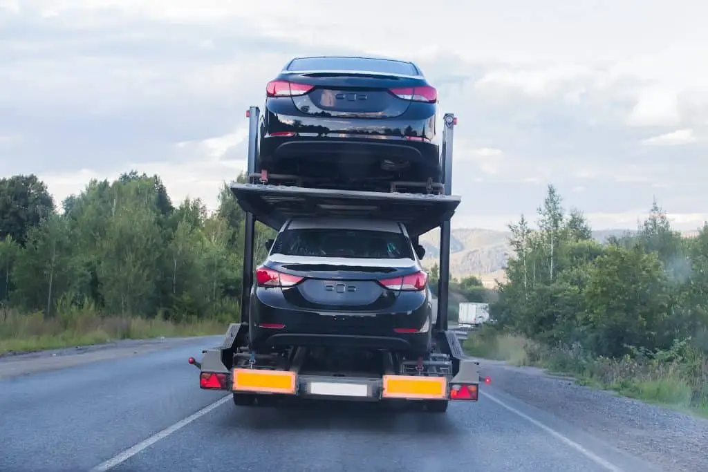 Car Transporter hauling cars in the United States