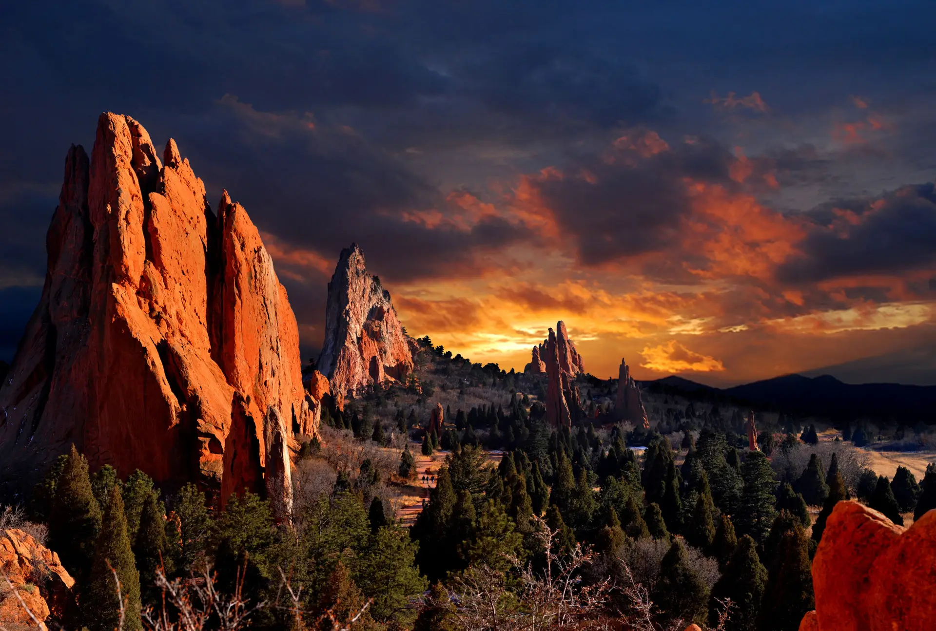 Mountains in Colorado at dusk.