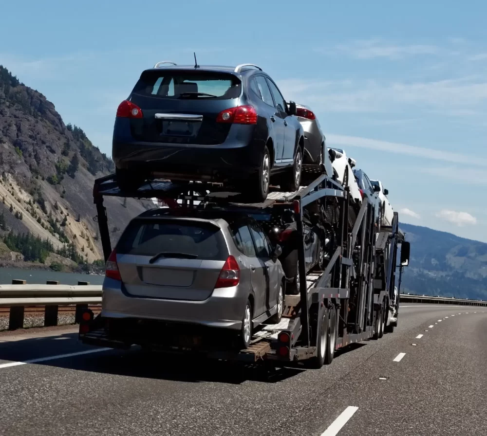 Car carrier trailer transporting vehicles