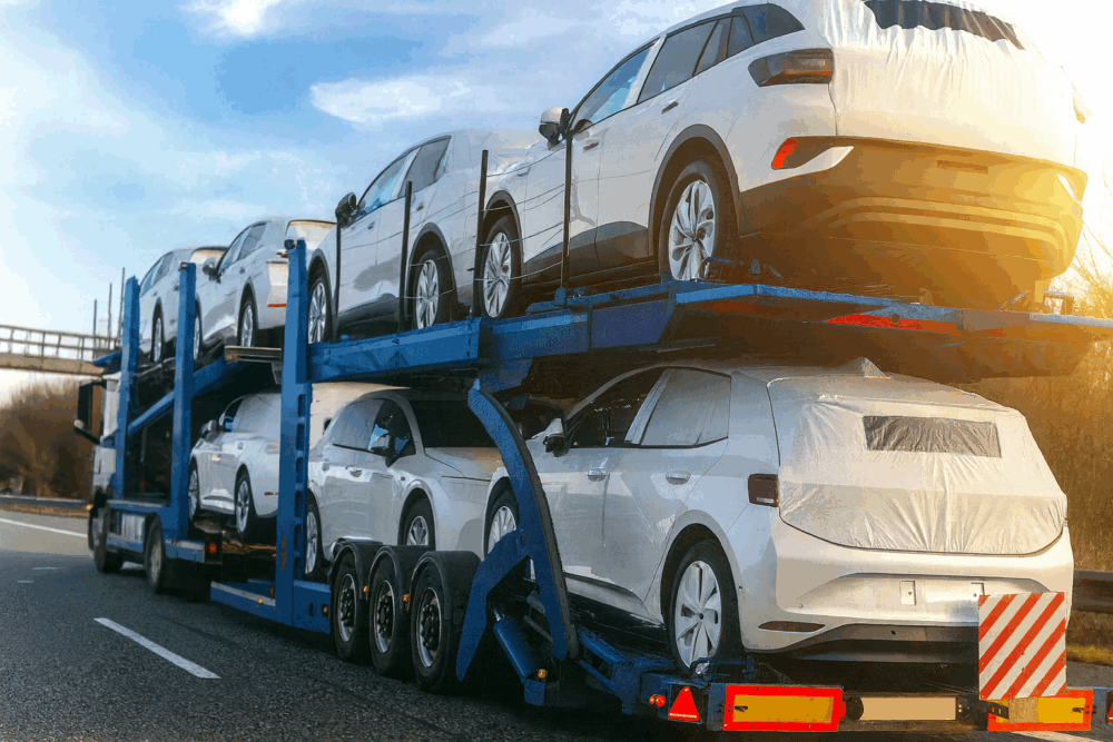 Illustration representing vehicle loading and secure transport