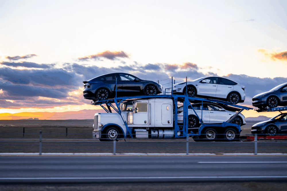 Smart Auto Move car carrier loaded with vehicles