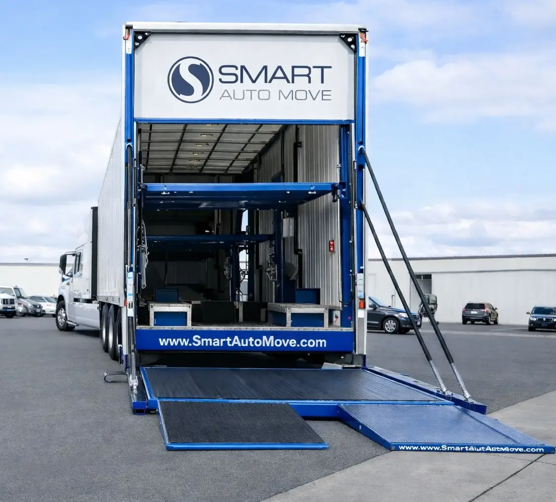 Smart Auto Move enclosed vehicle transport trailer