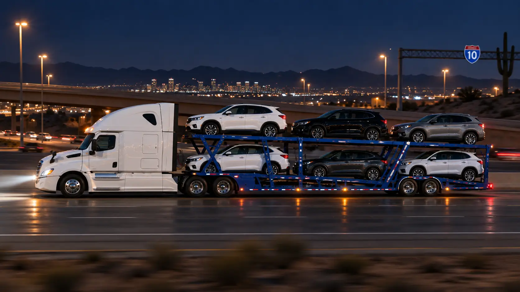 Smart Auto Move car carrier on the Kissimmee, Florida to Los Angeles, California car shipping route