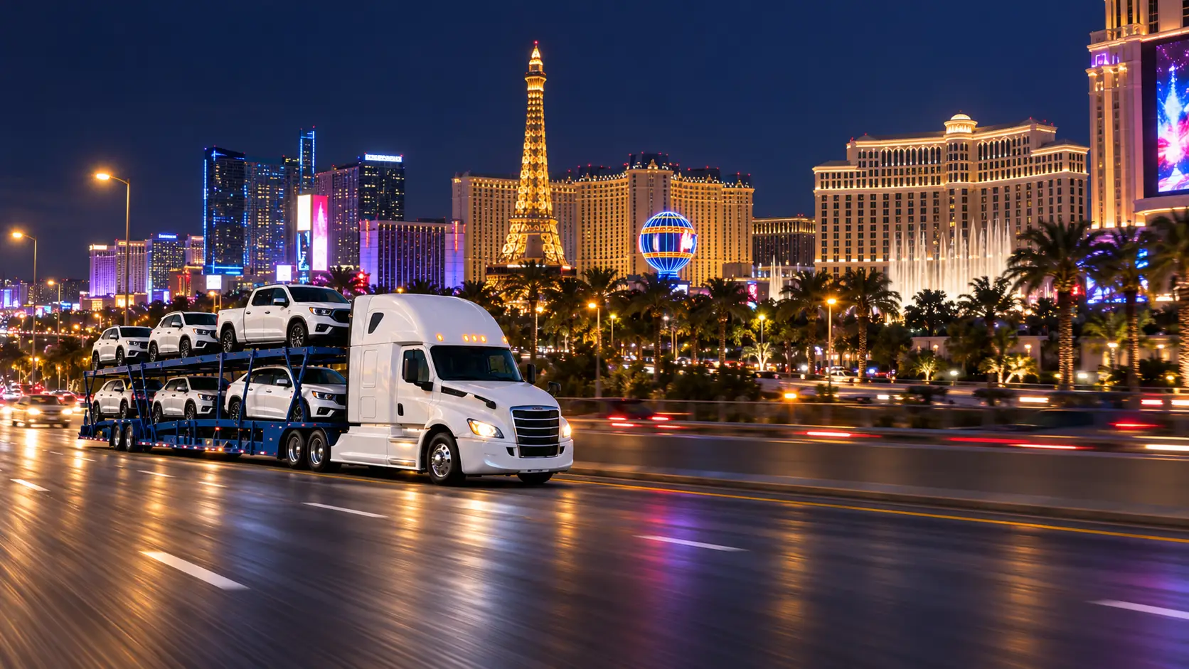 Smart Auto Move car carrier in Las Vegas on a California to Nevada car shipping run