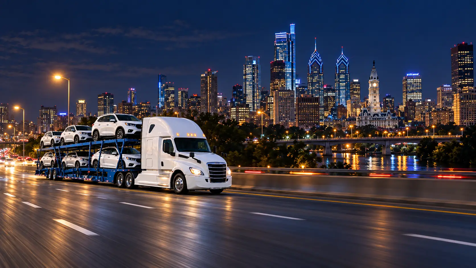Smart Auto Move car carrier on a Washington to Pennsylvania car shipping run